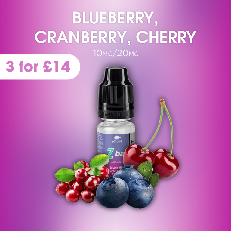 Blueberry Cranberry Cherry - 10ml eCloud Z Bar Nic Salt