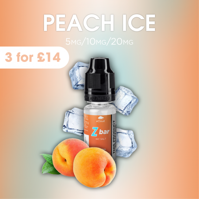 Peach Ice - 10ml eCloud Z Bar Nic Salt