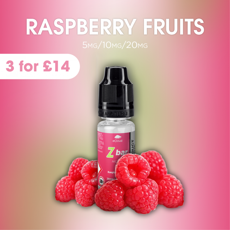 Raspberry Fruits - 10ml eCloud Z Bar Nic Salt